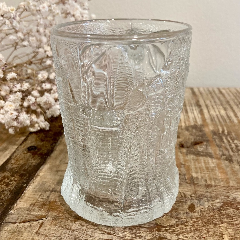 1993 The Flintstones McDonald's Glass Mug RocDonalds Treemendous Clear Embossed - Picture 3 of 8